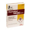 Humalog Mix 25 100IU 3ml-5 Cartridges